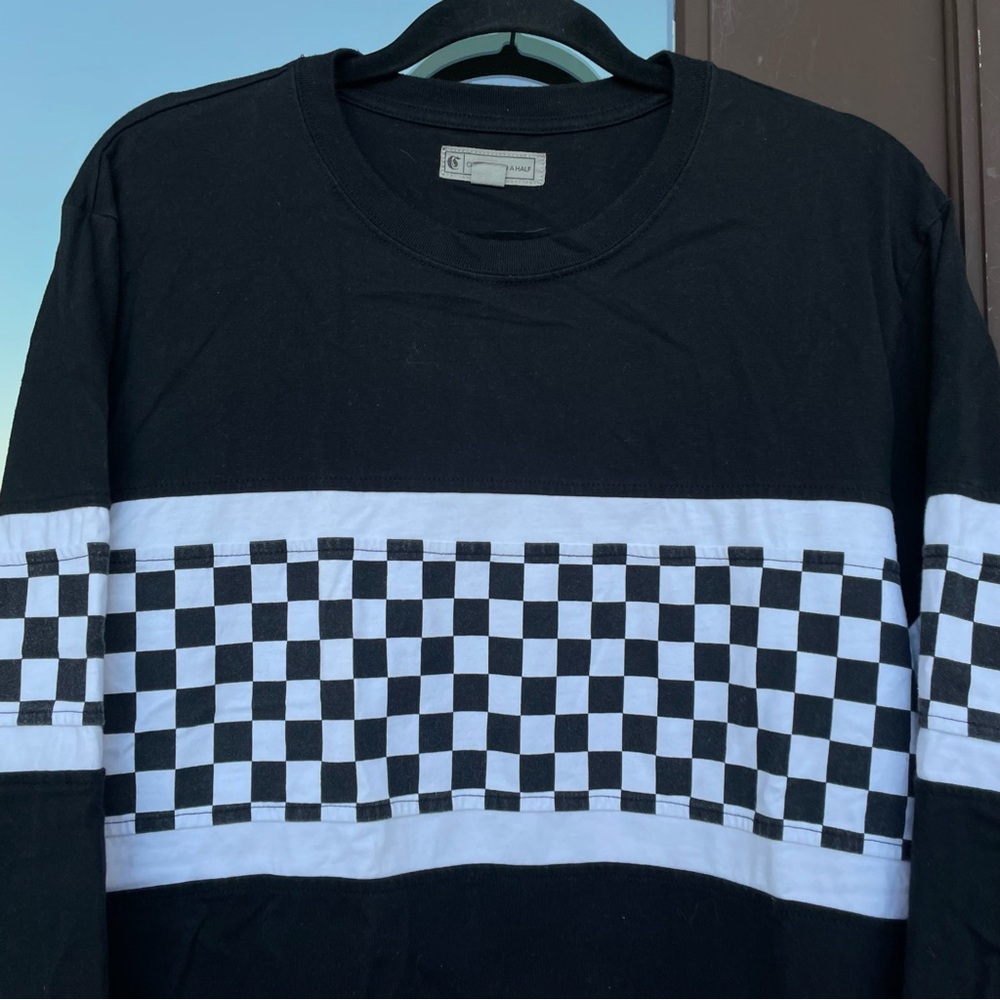 Charles and a Half Black Checkered Crewneck Sweatshirt M